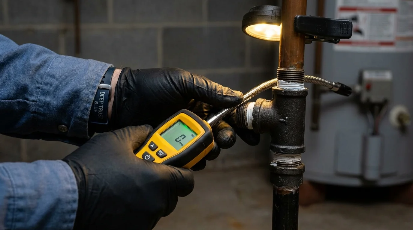 Gas leak detection with electronic sniffer by Johns Plumbing LLC in Luxora