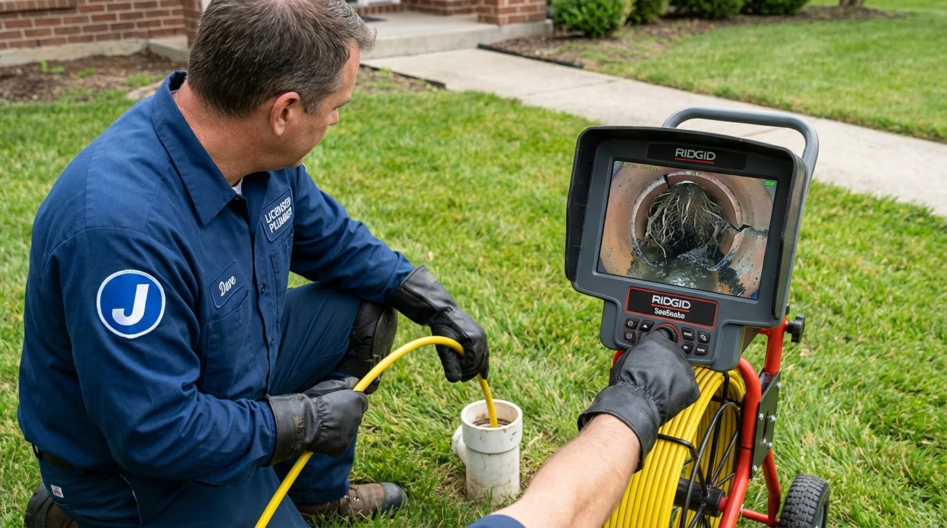 Sewer camera inspection being performed by Johns Plumbing LLC in Luxora